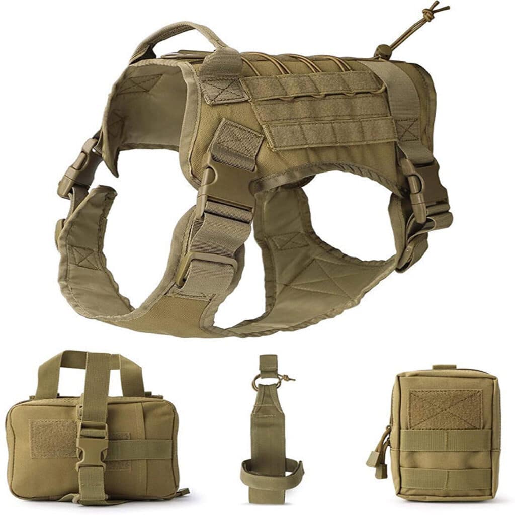 Tactical Dog Harness with Pouches