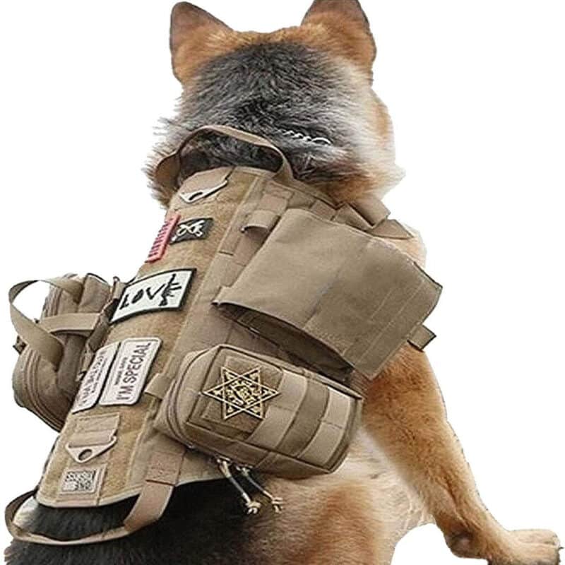AIWAI Tactical Dog Harness With Pouches Molle Vest My Little & Large