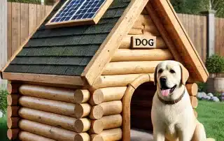 High-quality solar heated dog house by My Little and Large featuring insulated walls and solar panel heating – Keep your pet safe and warm with energy-efficient heating. Order now!