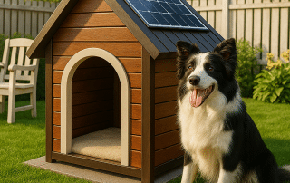 Affordable solar heated dog house by My Little and Large, insulated and winter-ready—keep your pet warm and protected this season for less!