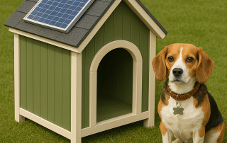 A DIY Solar Heated Dog House built with sustainable materials and solar panels, designed to keep outdoor pets warm and safe. Start your project today