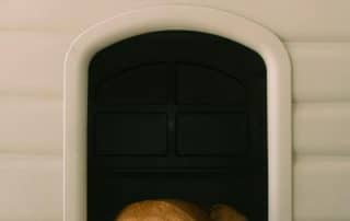 My Little and Large eco-friendly solar heated dog house featuring solar panels, thick insulation, and weather-sealed design. A sustainable way to keep your pet warm—shop now.