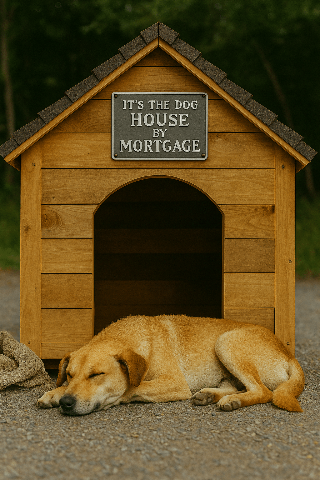 Visually protected pet enjoying warmth inside a solar heated dog house by My Little and Large – order now for safe, eco-friendly comfort.