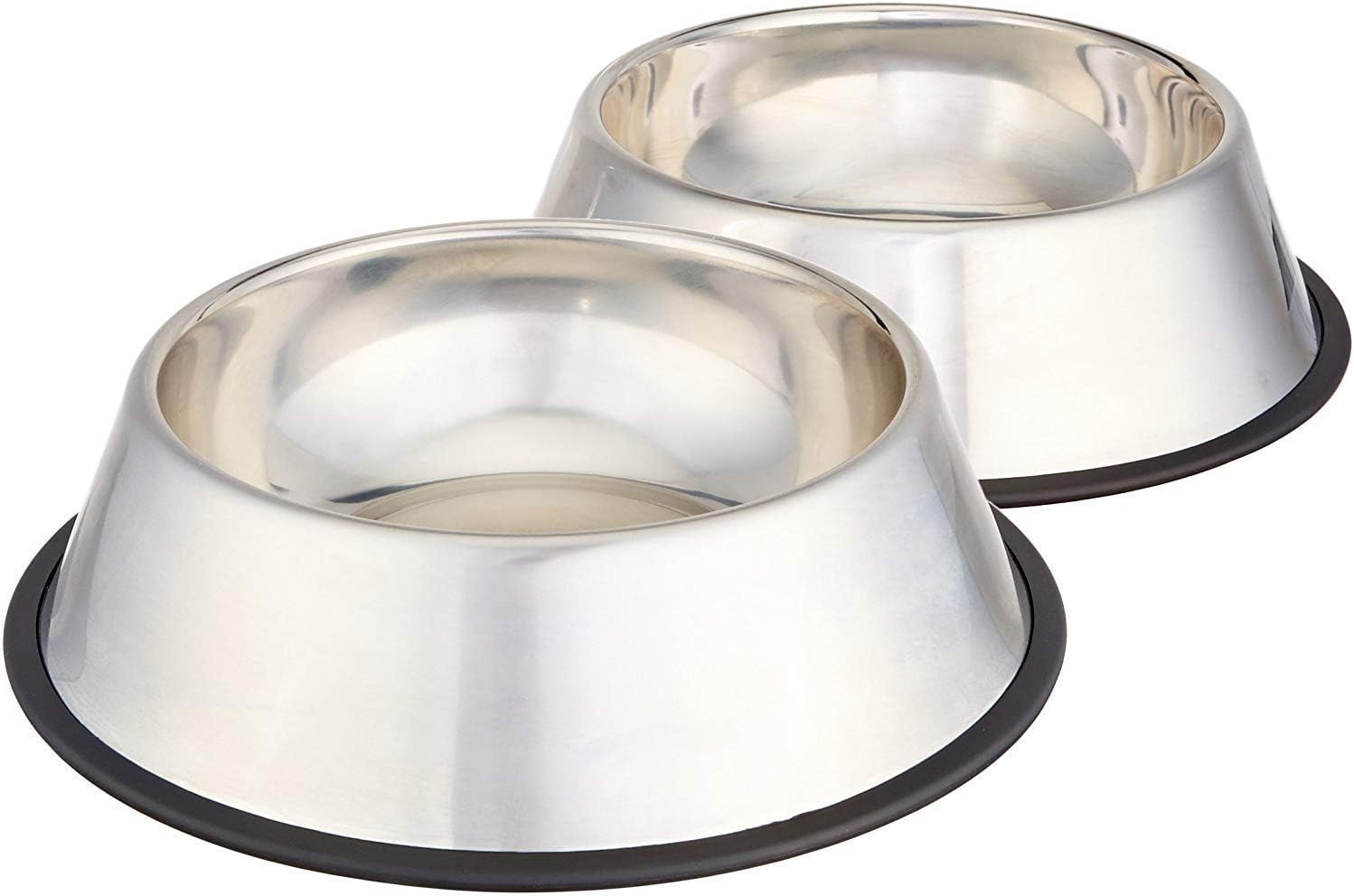 Amazon Basics stainless steel non-skid dog bowls 2-pack for food and water