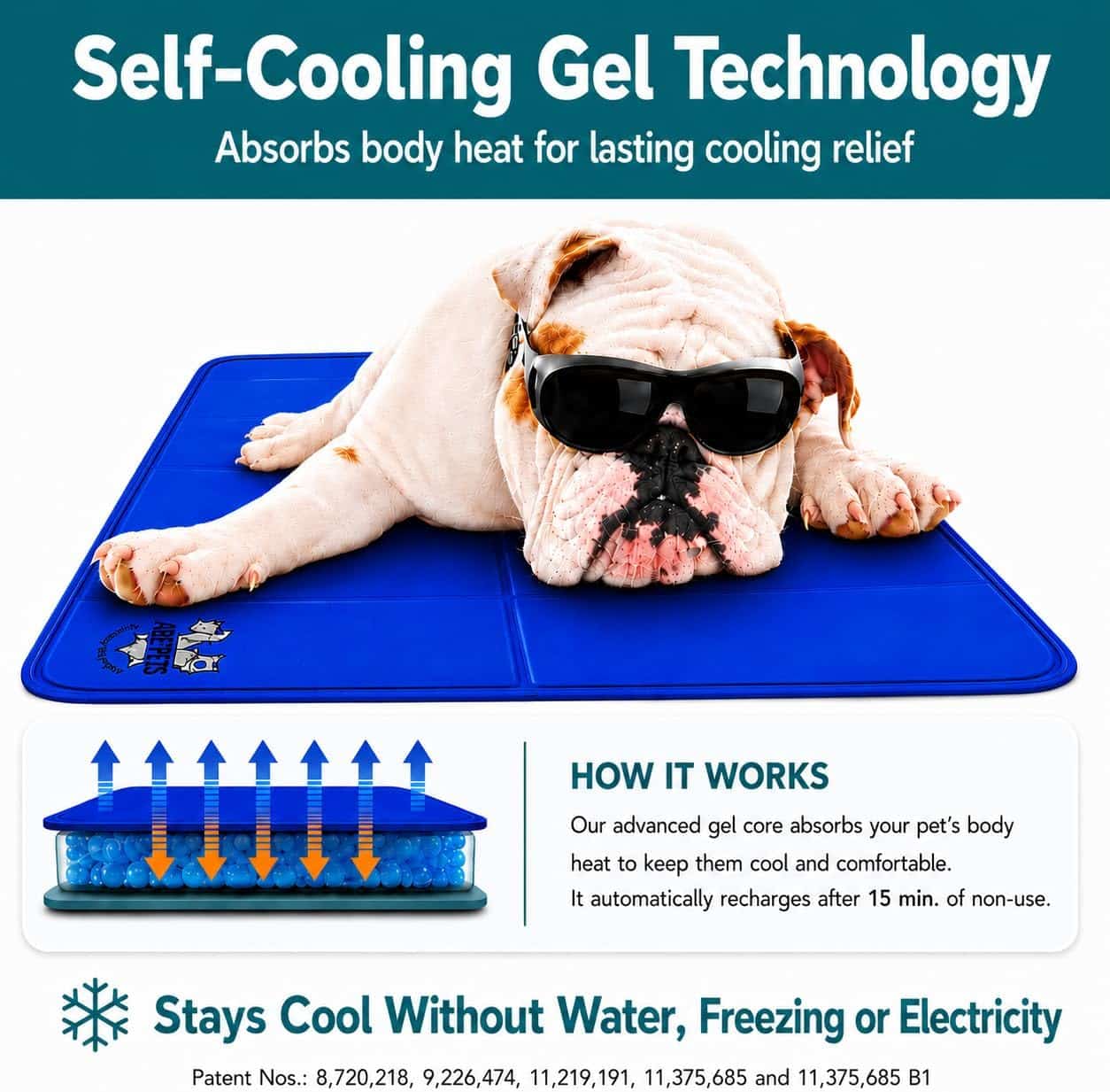 Cutaway of the Arf Pets cooling gel core that absorbs body heat