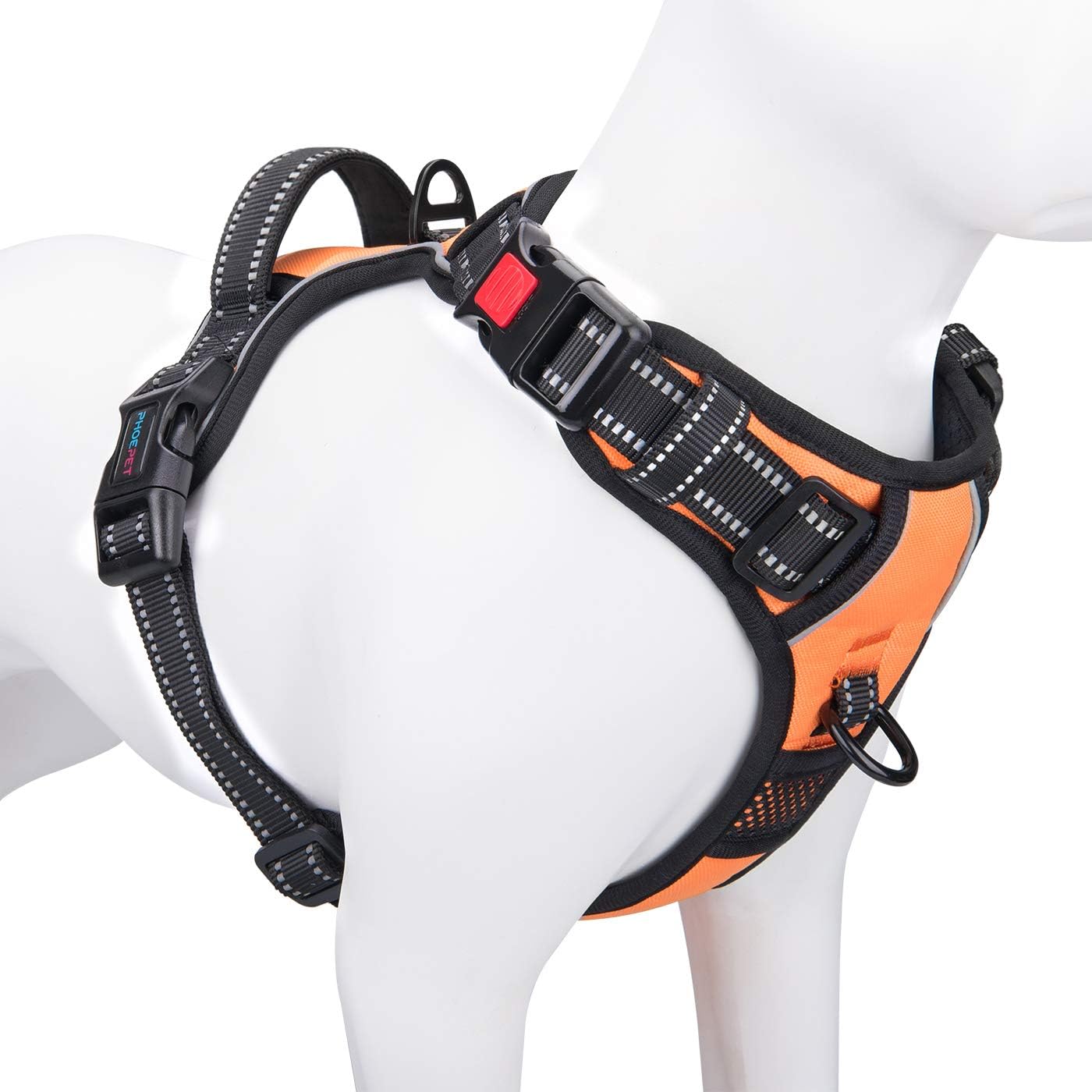 PHOEPET no-pull reflective dog harness with handle for small dogs
