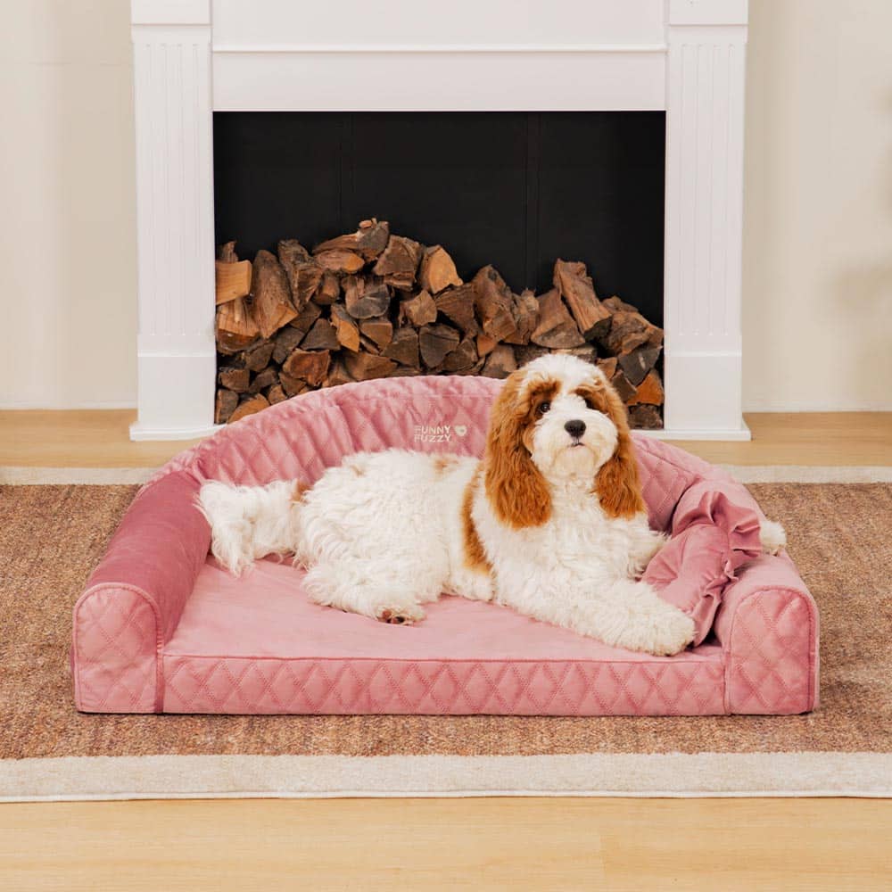 Pinky Cozy Bolster Dog Sofa Bed -  Princess Lord