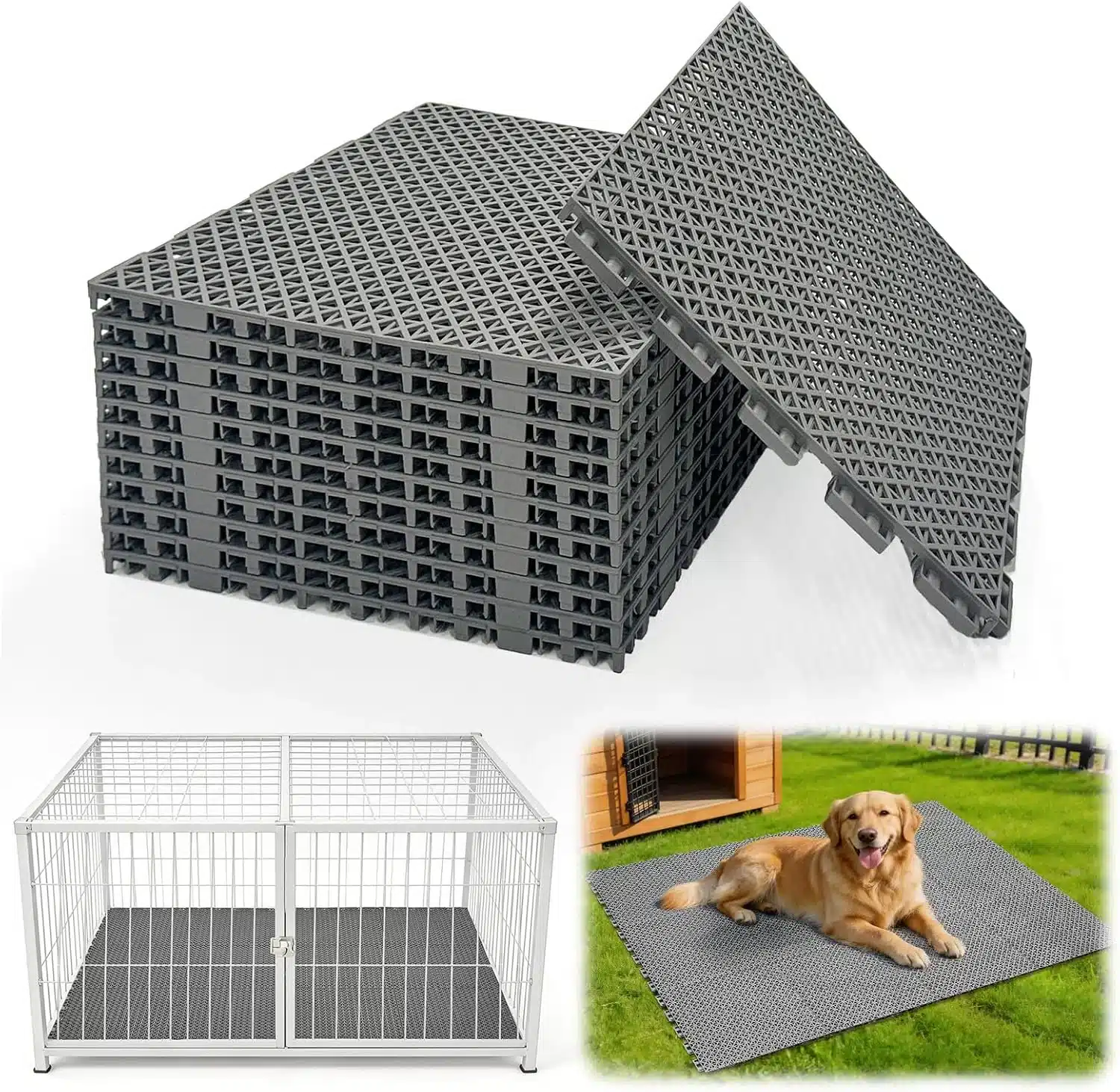 Bhyhok interlocking waterproof kennel decking tiles
