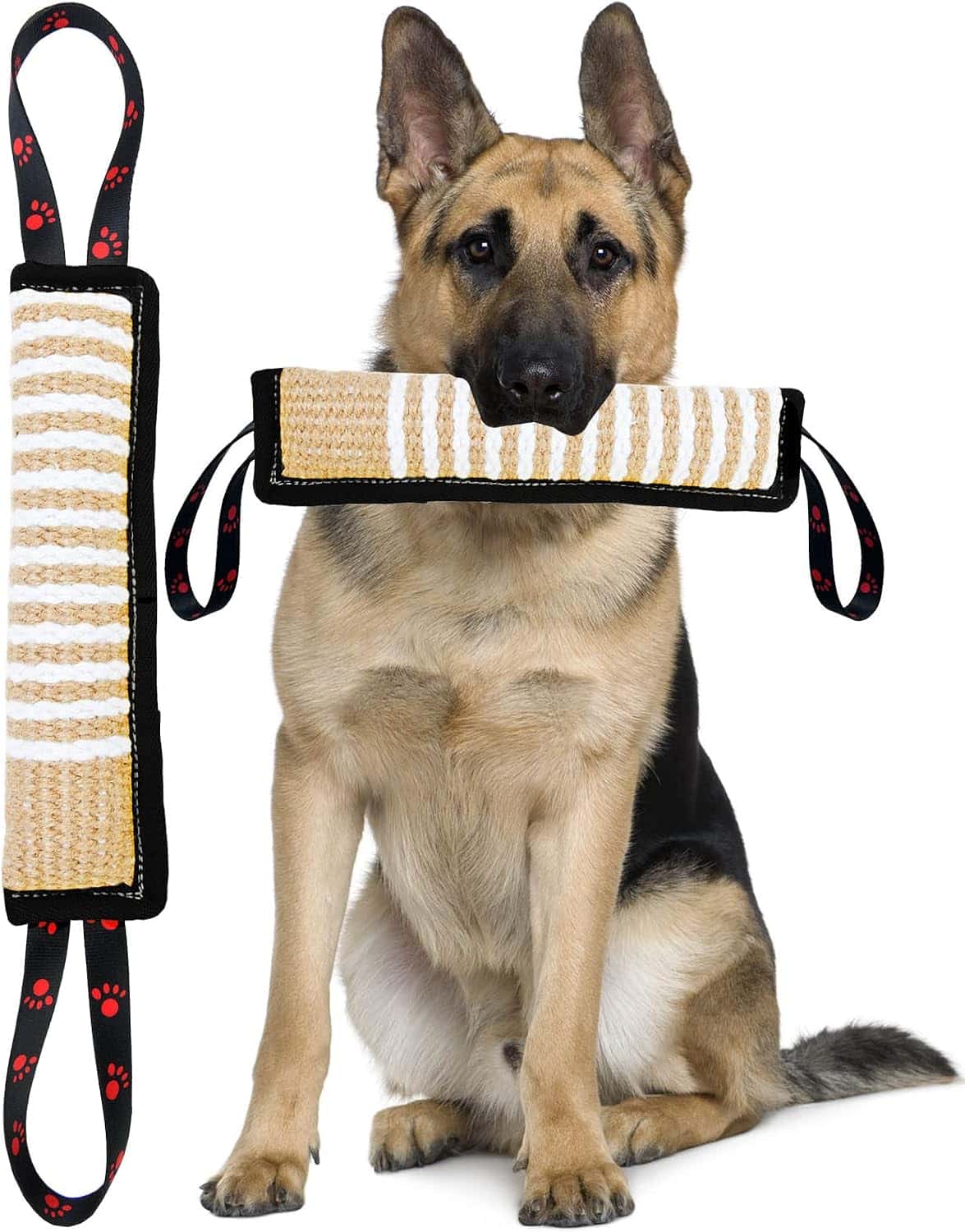 Pet Supplies : Clysoru Dog Tug Toy Tough Jute Bite Pillow Lasting Training Equip