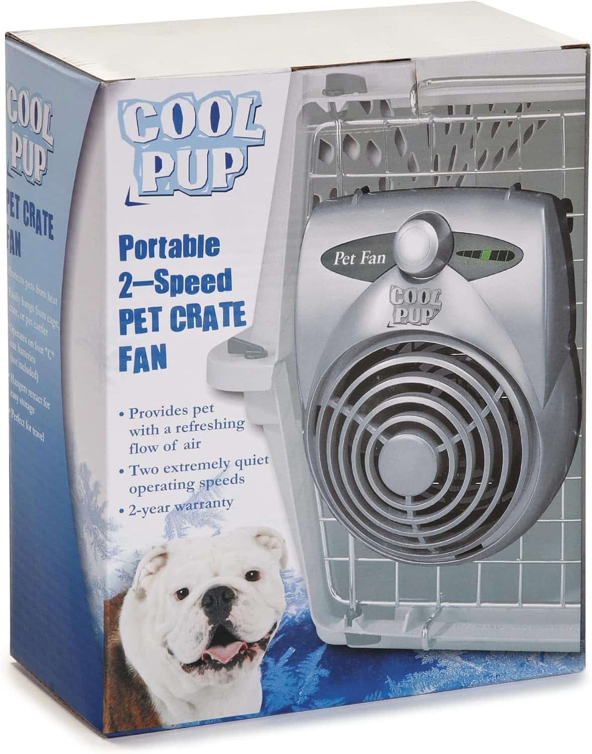 Cool Pup pet crate fan with retractable hanger arms