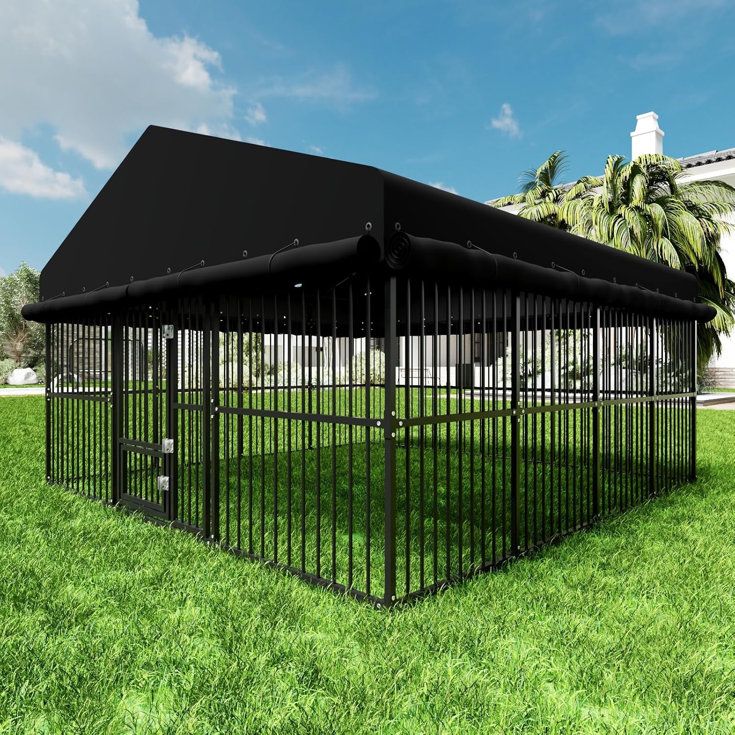 Amazon.com: Broivira Outdoor Dog Kennel 10x10x6.5 FT, Heavy-Duty Metal Construct