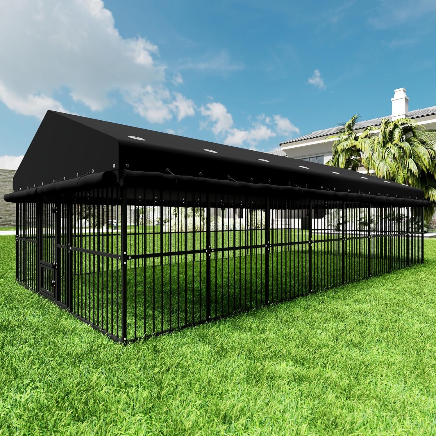 Amazon.com: Broivira Outdoor Dog Kennel 10x20x6.5 FT, Heavy-Duty Metal Construct