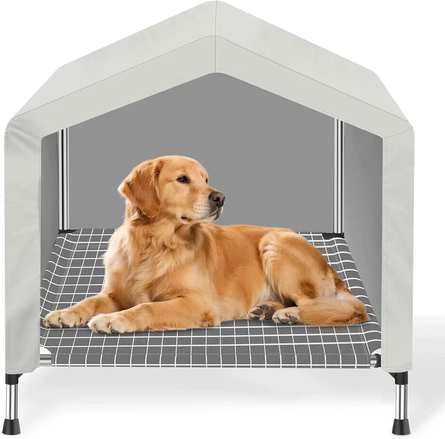 Elevated dog house for indoor and outdoor use