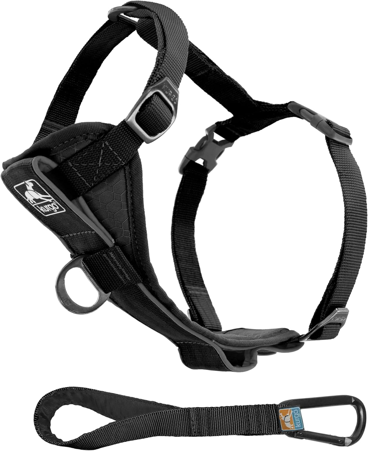 Kurgo Tru-Fit Smart Harness with padded chest plate and front clip — best padded everyday no-pull harness for a Labrador