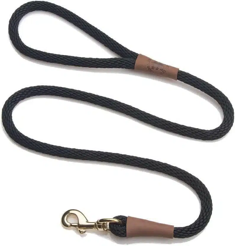 Mendota Pet Snap Leash for large breeds — 1/2 inch braided nylon, 6 ft, made in USA
