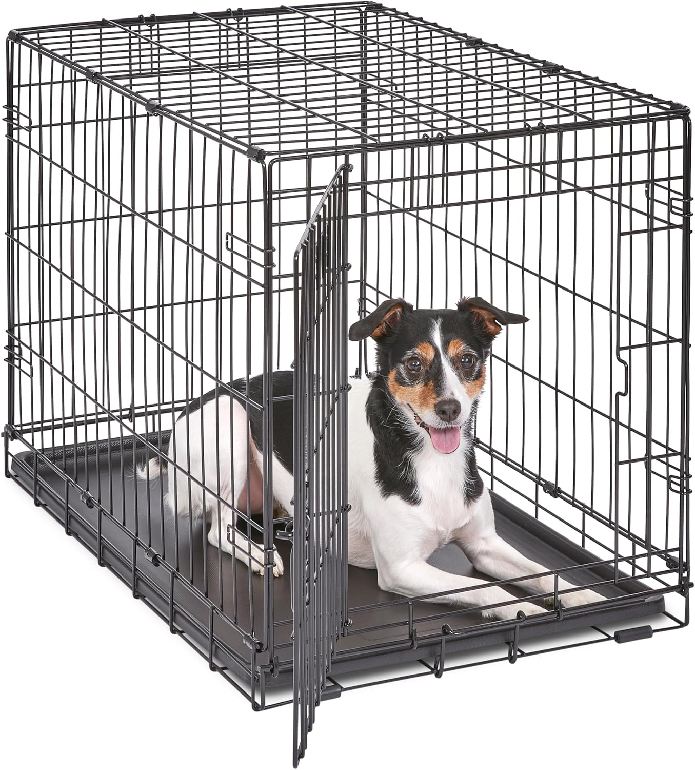 MidWest iCrate 30-inch dog crate with divider panel for a medium-breed puppy in potty training