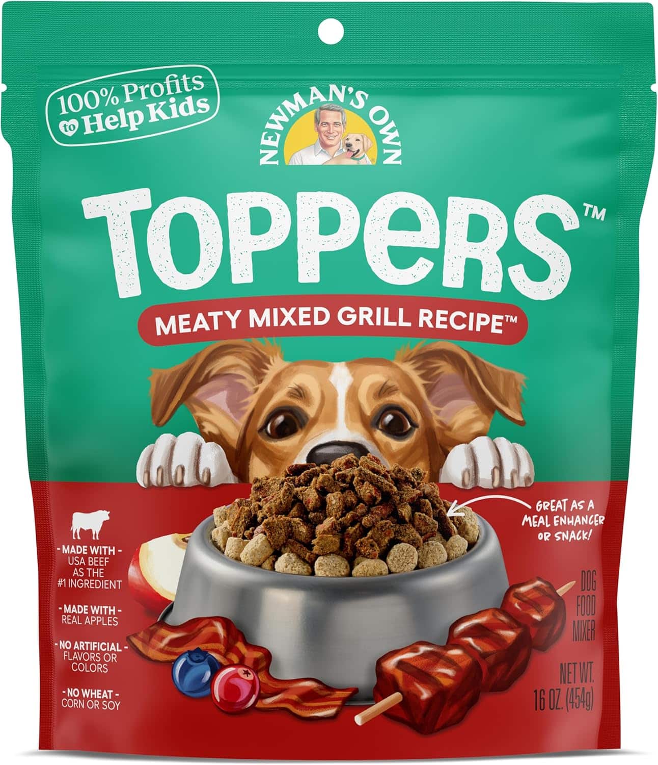 Newman's Own Meaty Mixed Grill Dry Dog Food Topper, 16 oz Pouch — Grain Fre