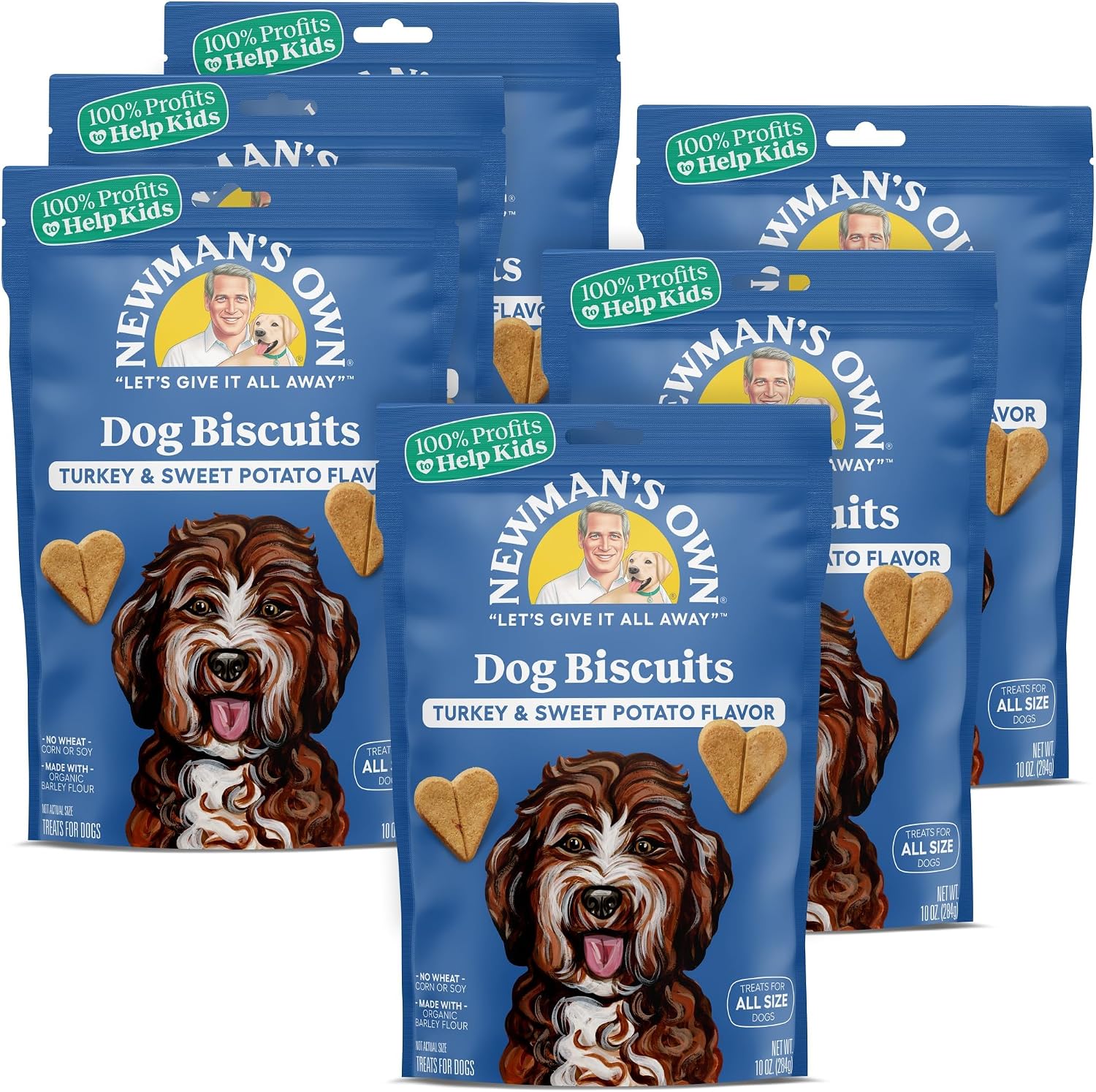 Newman's Own Turkey & Sweet Potato Dog Biscuits, 10 oz (Pack of 6)