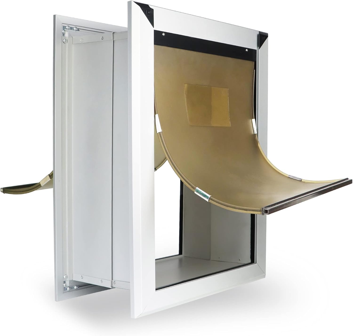 HANIML Extra-Large Dog Door for Wall (Heavy-Duty Aluminum, up to 220 lb), Heavy Duty Large Dog Door, Aluminum Frame, Retractab