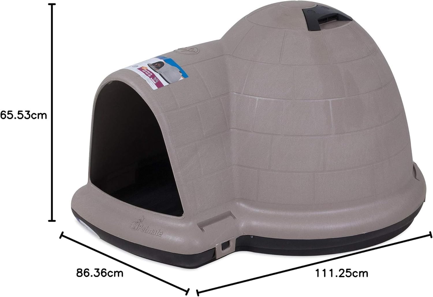Petmate Indigo Igloo large dog house dimensions diagram