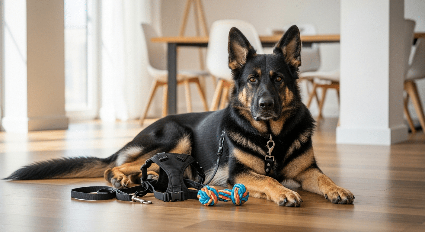 Adult German Shepherd at home — essential German Shepherd supplies and gear guide