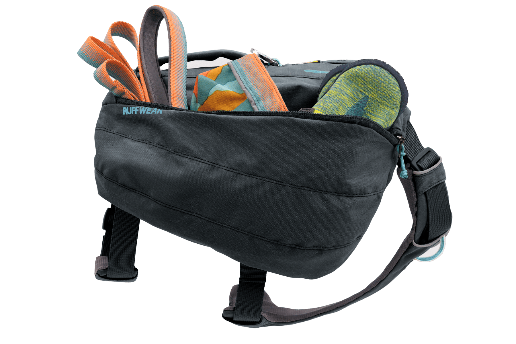 Ruffwear Front Range Day Pack with stowable saddlebags filled and packed