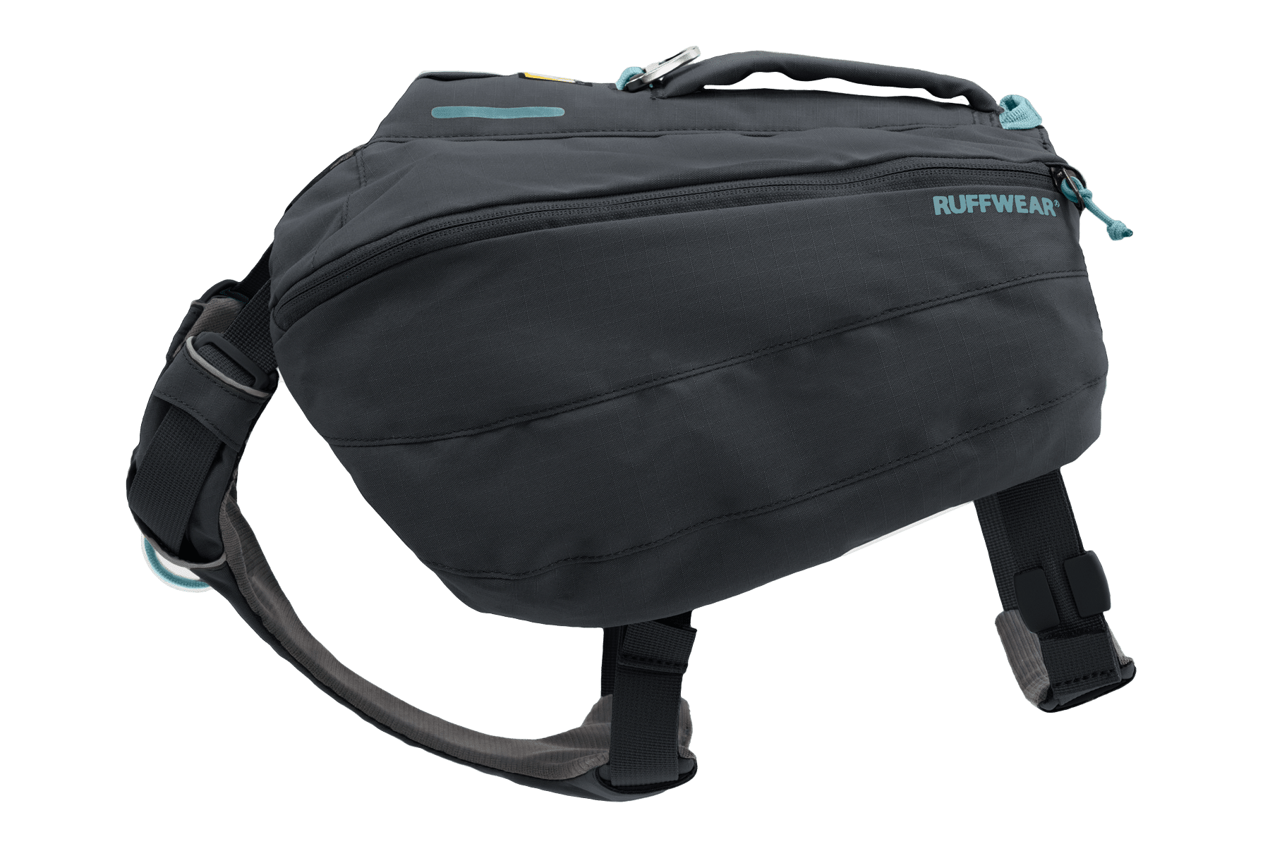 Side view of the Ruffwear Front Range Day Pack showing padded balanced load