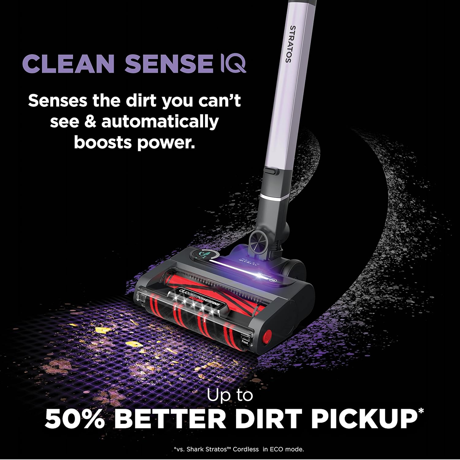 Shark Stratos IZ862H cordless vacuum with DuoClean PowerFins HairPro anti-hair-wrap brushroll for pet hair