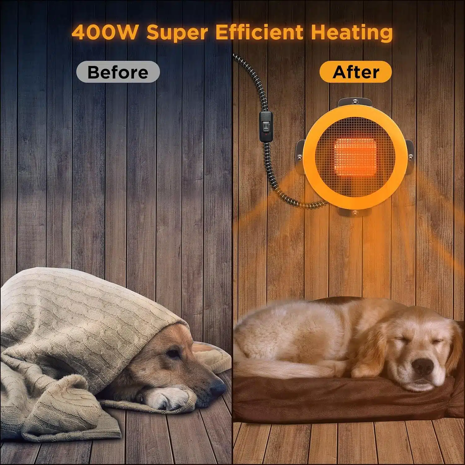 TURBRO 400W mountable dog house heater