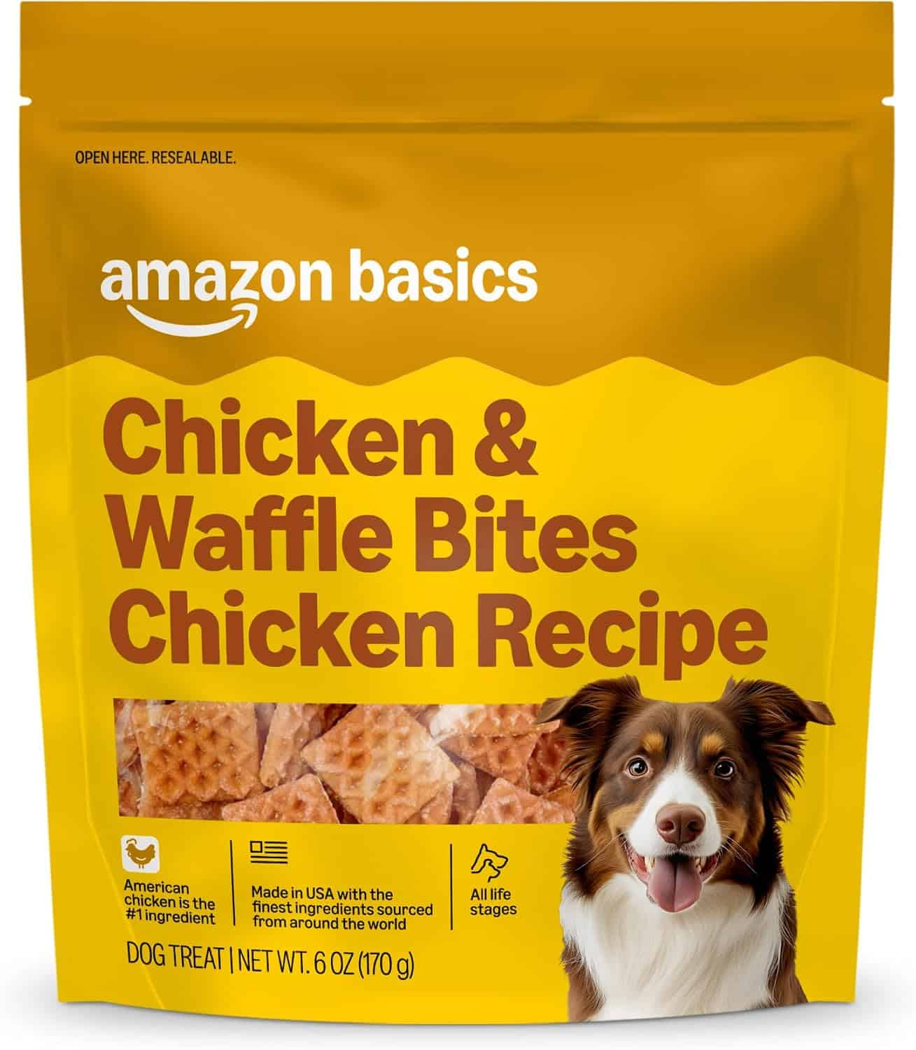 Amazon Brand Wag Chicken and Waffle Bites soft dog treats