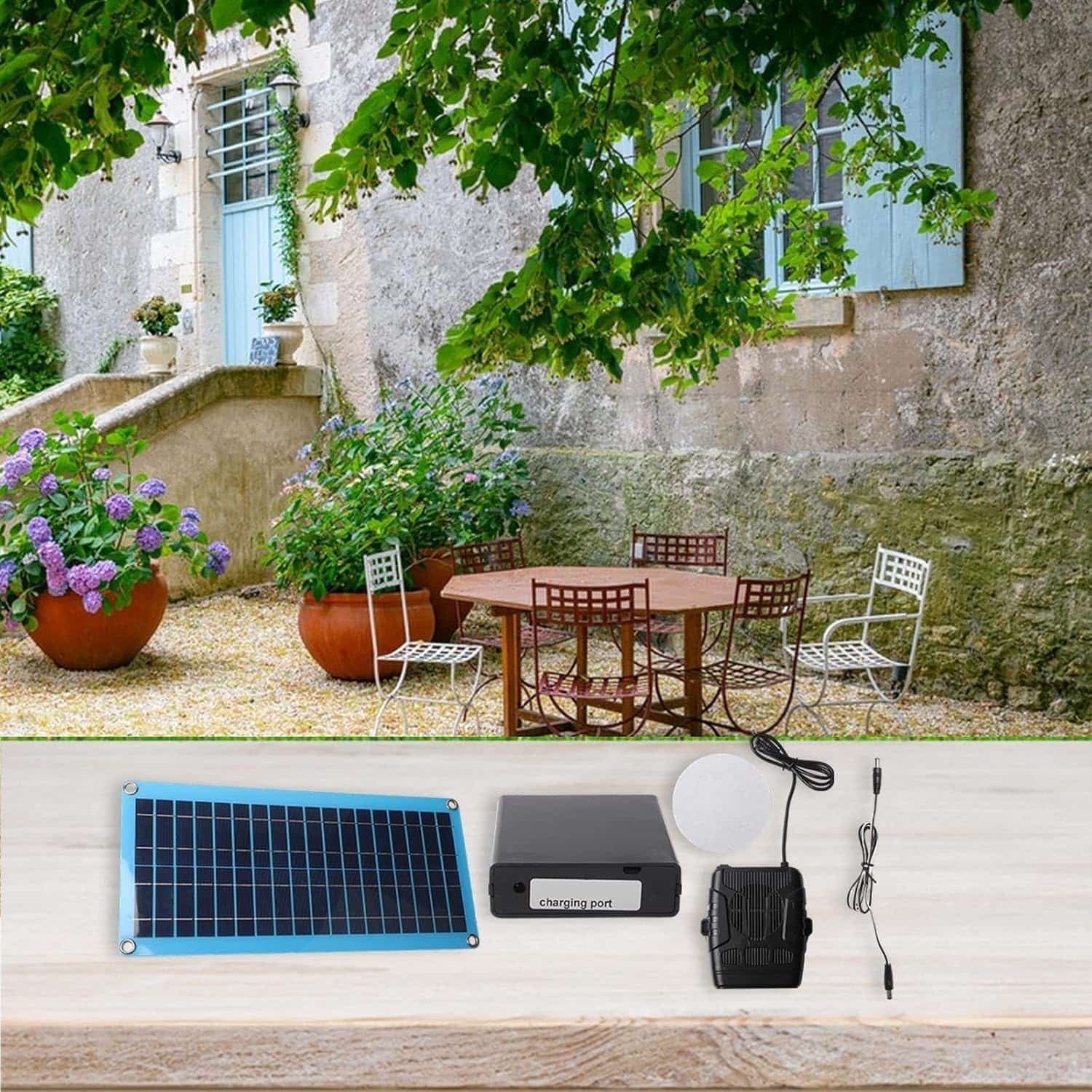 YobiLife solar heater set up outdoors for a coop or kennel